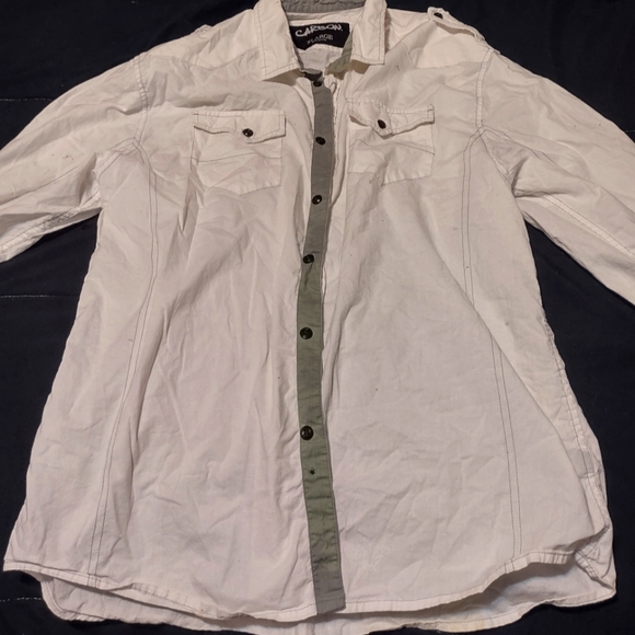 Carson White Button Up Shirt - Picture 1 of 3